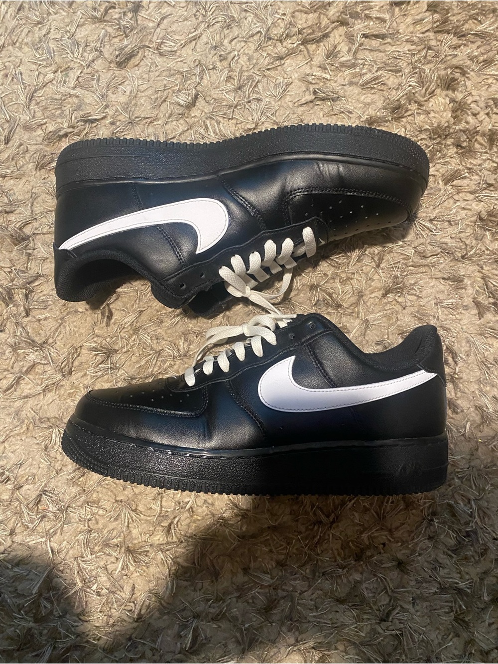 Nike Black Air Force 1s men size 9.5